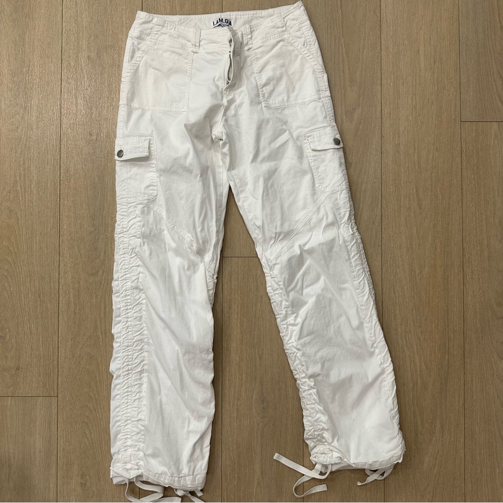 I.AM.GIA White Cargo Pants with Adjustable Ankle Cords